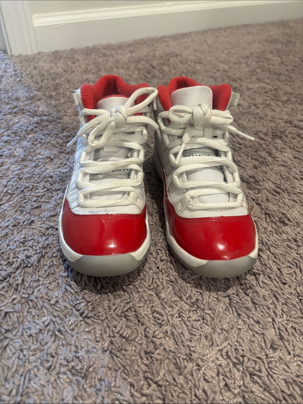 Jordan Kids Red and White High-Top Sneakers